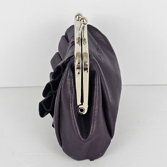 Miche Karie Purple Ruffle Front Faux Leather Coin Pouch - Picture 3 of 9